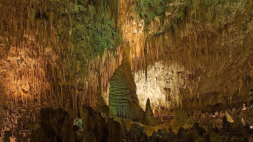 A slide filed with an image of the Carlsbad Cavern Big room and no text.